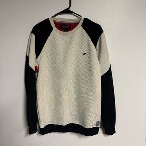 Black and White Color Block Crewneck